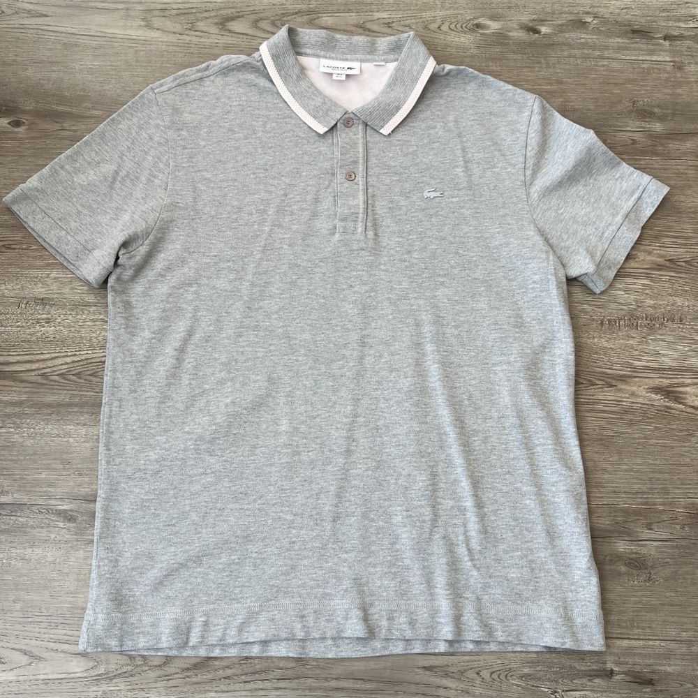 Lacoste Regular Fit  Contrast Trim Short Sleeve Polo Shirt Mens XLarge